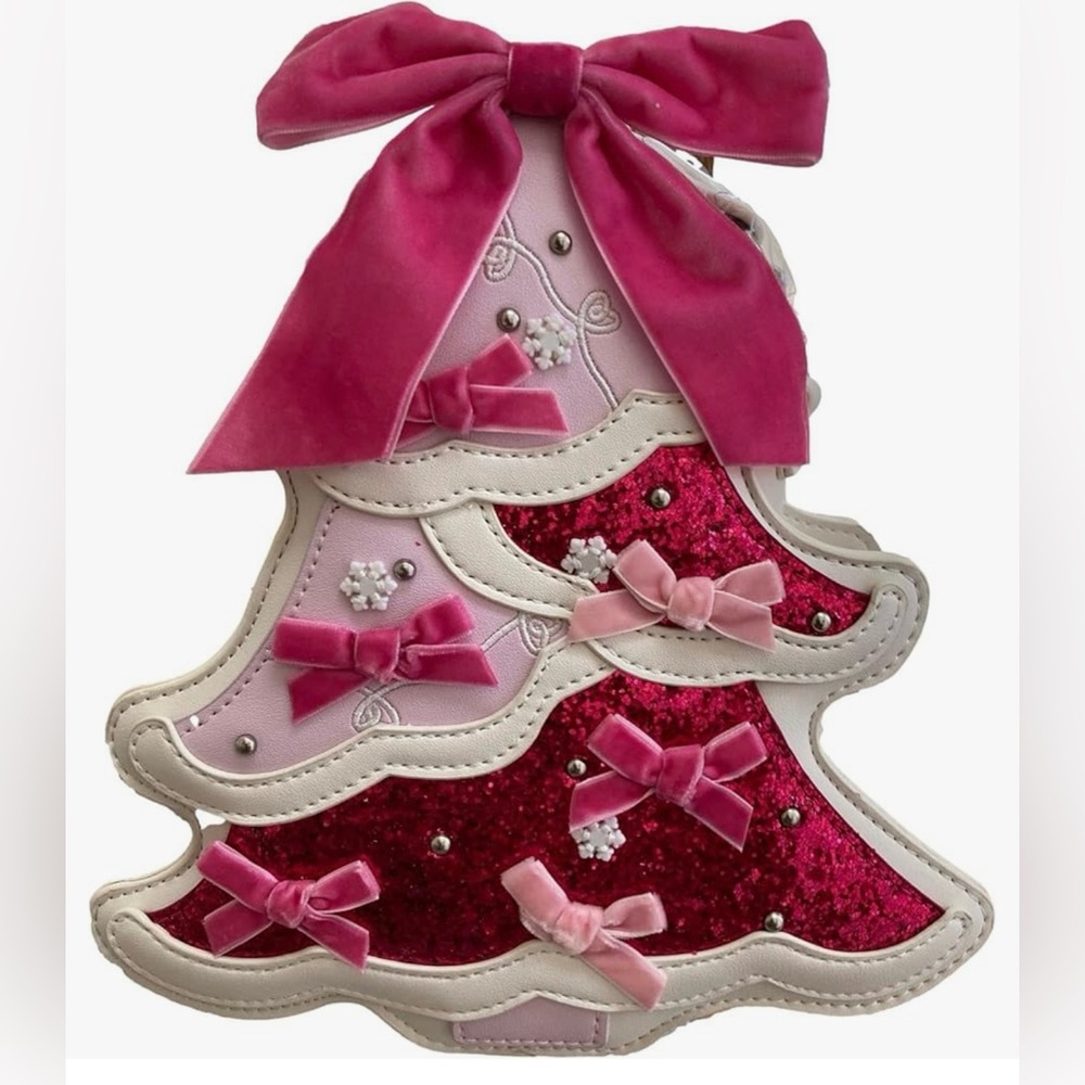 Betsey Johnson Kitsch XO pink Christmas tree bag